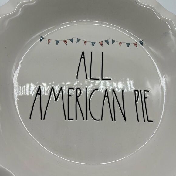 Rae Dunn All American Pie Ceramic Pie Plate - Picture 3 of 4